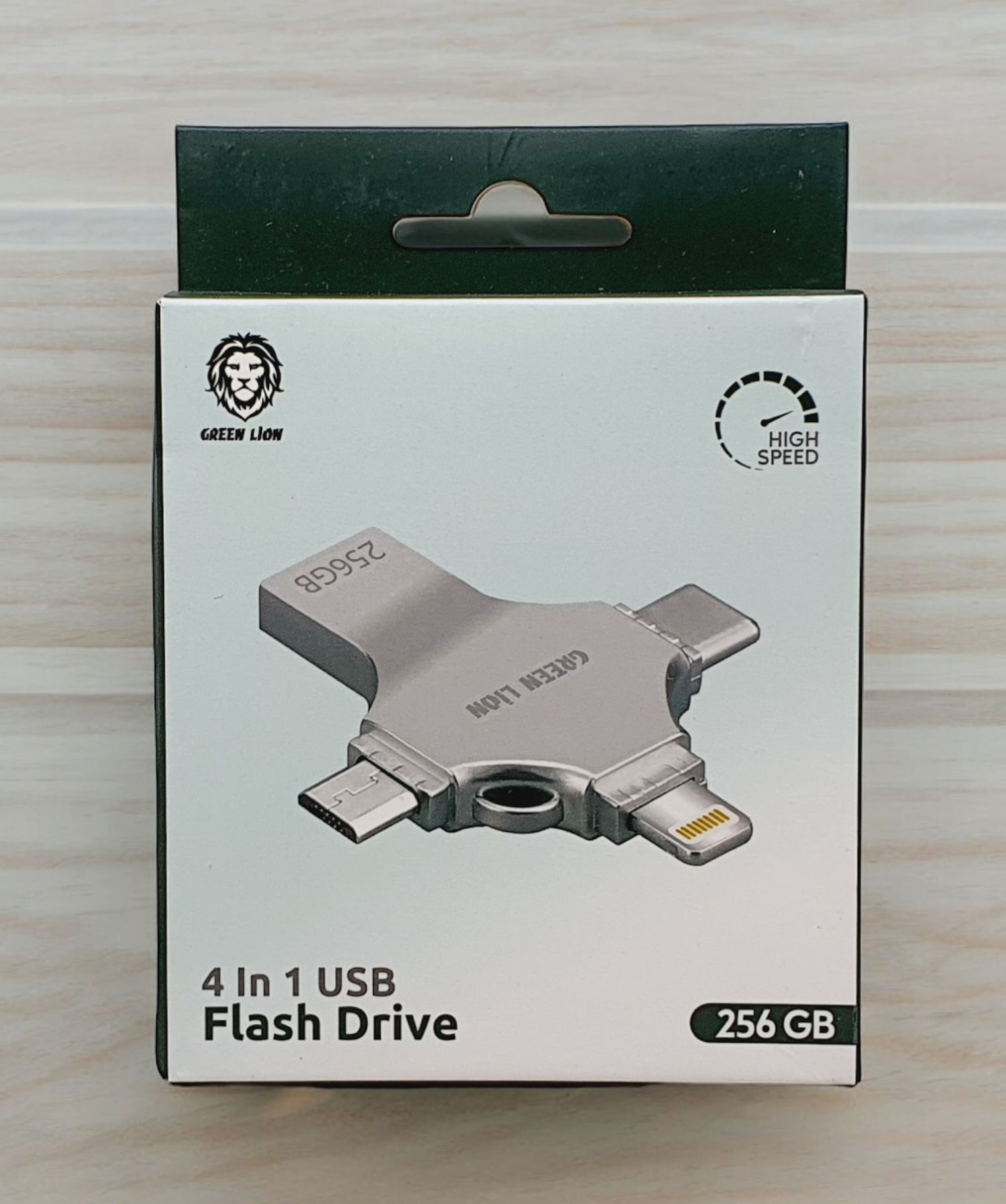 Green Lion 4 in 1 USB Flash Drive 256GB