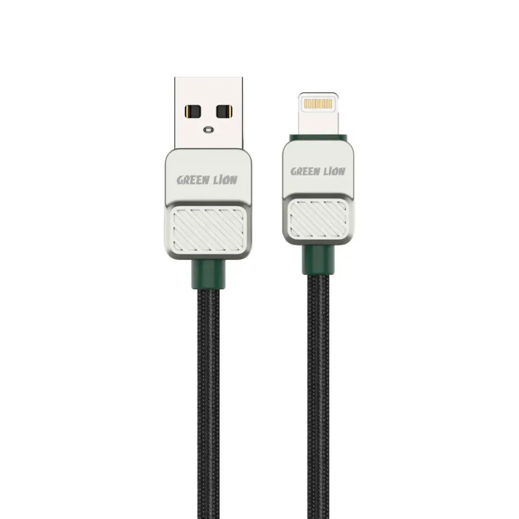 Green Lion USB-A to Lightning Electroplated Braided Cable